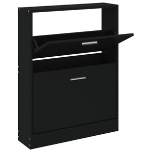 vidaXL, vidaXL Schuhschrank Schwarz 59x17x81 cm Holzwerkstoff