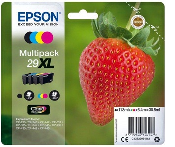 Epson, Epson T299640 Multipack XL Cmybk Tintenpatrone, Epson Tintenpatrone, blau/gelb/rot/schwarz, Multipack, 4-color, T299640