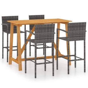 vidaXL, vidaXL 5-tlg. Gartenbar-Set Grau