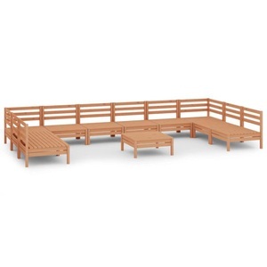 vidaXL, vidaXL 11-tlg. Garten-Lounge-Set Honigbraun Massivholz Kiefer, 