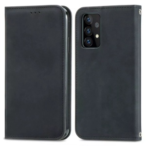 Cover-Discount, Galaxy A72 - Seidige Stand Flip Case Hülle schwarz, Cover-Discount - Galaxy A72 Seidige Stand Flip Case Hülle, Weiss Bunt