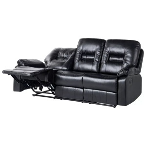 Beliani, 3 Sitzer Sofa aus Kunstleder Modern BERGEN 3 Sitzer Sofa aus Kunstleder Modern BERGEN, Beliani - 3 Sitzer Sofa aus Kunstleder BERGEN, One Size, Schwarz