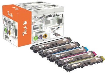 Peach, Peach Spar Pack Plus Tonermodule kompatibel zu Brother TN-241bk, TN-245, Peach B241 bk 5 Toner XL (2*bk, c/m/y) ersetzt Brother TN-241bk, TN-245 für z.B. Brother DCP -9020 CDW, Brother HL -3140 CW