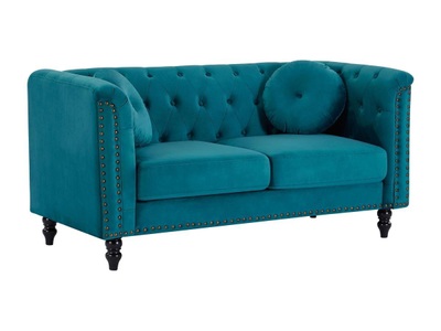 Vente-unique, Sofa 2-Sitzer - Samt - Grün - TURNER Sofa 2-Sitzer - Samt - Grün - TURNER, Vente-unique - Sofa 2-Sitzer - Samt - Grünblau - TURNER, One Size