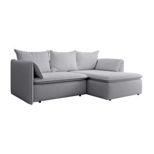 Vente-unique, Vente-unique - Ecksofa mit Schlaffunktion - Ecke rechts - Strukturstoff - Grau - TEODORA, One Size