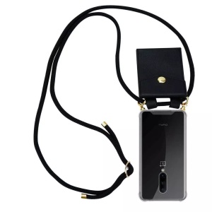 Cadorabo, Handy Kette für OnePlus 7 PRO Silikon mit Gold Ringen, Cadorabo - Handy Kette für OnePlus 7 PRO Silikon mit Gold Ringen, Schwarz