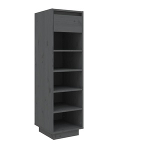 vidaXL, vidaXL Schuhregal Grau 34x30x105 cm Massivholz Kiefer
