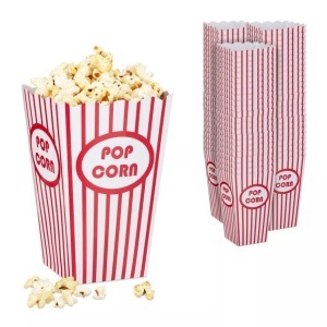 B2X, B2X - Popcorntüten, 72 Stück,/weiß, 22 x cm, B2X - Popcorntüten, 72 Stück,/weiß, 22 x cm