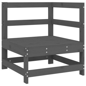 vidaXL, vidaXL Garten-Ecksofa Grau Massivholz Kiefer