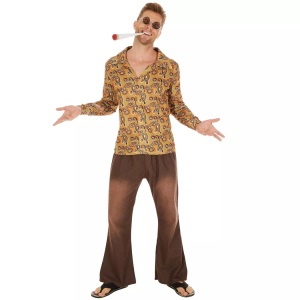 TecTake, Herrenkostüm Hippie John Braun, Tectake - Herrenkostüm Hippie John, für Herren, Braun, Größe XL