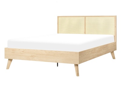 Beliani, Bett mit Lattenrost aus Faserplatte Boho MONPAZIER Bett mit Lattenrost aus Faserplatte Boho MONPAZIER