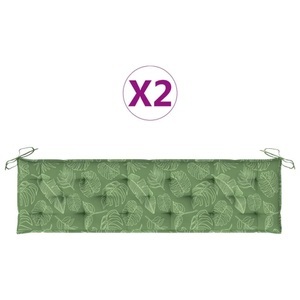 vidaXL, vidaXL Bankauflagen 2 Stk. Blattmuster 180x50x7 cm Stoff, vidaXL Gartenbank-Auflagen 2 Stk. Bluttmuster Oxford-Gewebe