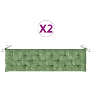 vidaXL, vidaXL Bankauflagen 2 Stk. Blattmuster 180x50x7 cm Stoff, vidaXL Gartenbank-Auflagen 2 Stk. Bluttmuster Oxford-Gewebe