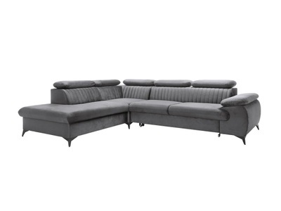 Pascal Morabito, Großes Ecksofa Mit Schlaffunktion - Ecke Links - Samt - Anthrazit - Samara Von Pascal Morabito Unisex Anthrazit ONE SIZE