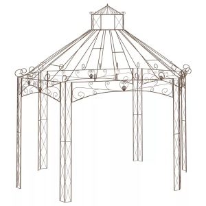 vidaXL, vidaXL Gartenpavillon Antik-Braun 400x258x378 cm Eisen, vidaXL Gartenpavillon Antik-Braun 400x258x378 cm Eisen