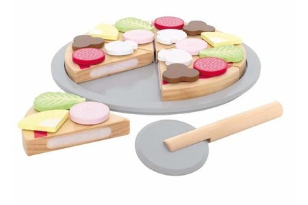 JaBaDaBaDo, JaBaDaBaDo Holz-Lebensmittel PIZZA mit Belag in bunt, Holz-Lebensmittel PIZZA mit Belag in bunt