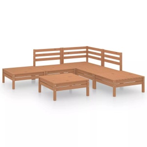 vidaXL, vidaXL 6-tlg. Garten-Lounge-Set Massivholz Kiefer Honigbraun