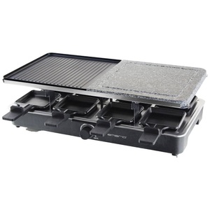Emerio, EMERIO RG-110035 Raclette 8 Pfännchen, mit Grillstein Schwarz, 