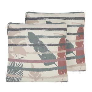 Beliani, Kissen 2er Set aus Baumwolle Boho BIDENS Kissen 2er Set aus Baumwolle Boho BIDENS, Beliani - Dekokissen 2er Set aus Polyester Modern BIDENS, One Size, Perle