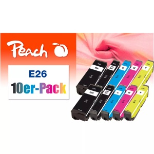 Peach, Peach 10er-Pack Tintenpatronen kompatibel zu Epson No. 26, Peach Tinte Epson Nr. 26 je 2x BK, PHBK, C, M, Y