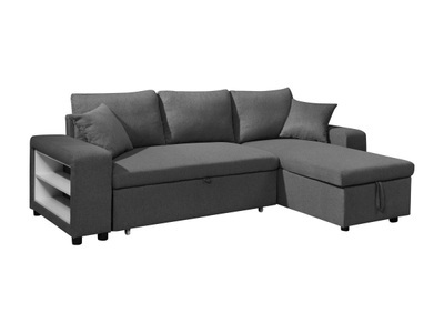 Vente-unique, Ecksofa mit Schlaffunktion & Bettkasten + Sessel - Stoff - Anthrazit - SELIM Ecksofa mit Schlaffunktion & Bettkasten + Sessel - Stoff - Anthrazit - SELIM