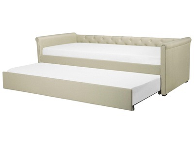 Beliani, Bett mit Lattenrost aus Polyester Glamourös LIBOURNE Bett mit Lattenrost aus Polyester Glamourös LIBOURNE