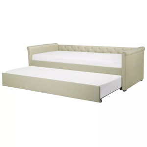 Beliani, Bett mit Lattenrost aus Polyester Glamourös LIBOURNE Bett mit Lattenrost aus Polyester Glamourös LIBOURNE