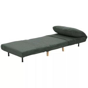 Northio, Northio - 2-in-1 Schlafsofa Schlafsessel Verstellbar Klappmatratze Gästebett im Cord-Optik, für Schlafzimmer, Wohnzimmer Grün 82 x 89 83 cm Aosom, One Size