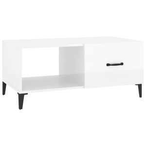 vidaXL, vidaXL Couchtisch Hochglanz-Weiß 90x50x40 cm Holzwerkstoff
