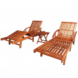 Diverse Hardware, Sonnenliegen 2 Stk. mit Tisch Akazie Massivholz, vidaXL Sonnenliegen 2 Stk. mit Tisch Akazie Massivholz