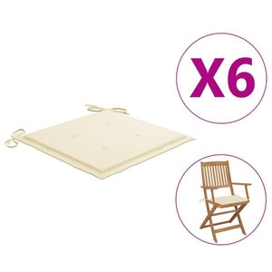 vidaXL, vidaXL Gartenstuhl-Sitzkissen 6 Stk. Creme 40x40x4 cm Stoff, vidaXL Gartenstuhl-Kissen 6 Stk. Creme 40x40x3 cm Oxford-Gewebe