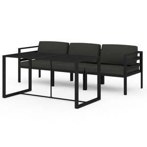 vidaXL, vidaXL 4-tlg. Garten-Lounge-Set mit Kissen Aluminium Anthrazit