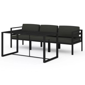 vidaXL, vidaXL 4-tlg. Garten-Lounge-Set mit Kissen Aluminium Anthrazit