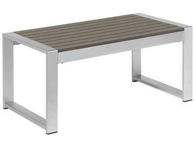 Beliani, Couchtisch aus Aluminium SALERNO Couchtisch aus Aluminium SALERNO, Beliani - Outdoor Couchtisch aus Aluminium Industriell SALERNO, One Size, Spacegrau