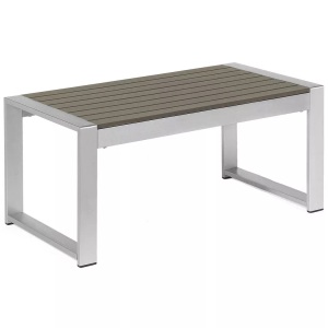 Beliani, Couchtisch aus Aluminium SALERNO Couchtisch aus Aluminium SALERNO, Beliani - Outdoor Couchtisch aus Aluminium Industriell SALERNO, One Size, Spacegrau