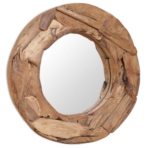 Diverse Hardware, Dekorativer Spiegel Teak 60 cm Rund, vidaXL Dekorativer Spiegel Teak 60 cm Rund