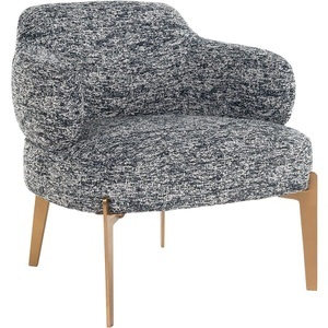 Richmond Interiors, Sessel Venus Boho schwarz weiss gold gebürstet, 