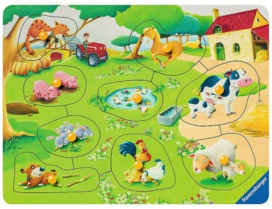 Ravensburger, RAVENSBURGER wooden Puzzle Kleiner Bauernhof 9-tlg., Ravensburger Kinderpuzzle - 03683 Kleiner Bauernhof - my first wooden puzzle mit 9 Teilen - Puzzle für Kinder ab 2 Jahren - Holzpuzzle