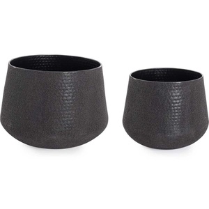 mutoni lifestyle, Pflanzentopf Kenar schwarz (2er-Set), Pflanzentopf Kenar schwarz (2er-Set)