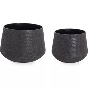 mutoni lifestyle, Pflanzentopf Kenar schwarz (2er-Set), Pflanzentopf Kenar schwarz (2er-Set)