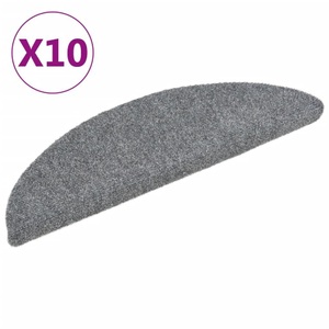 vidaXL, vidaXL Selbstklebende Treppenmatten 10 Stk. Hellgrau 54x16x4 cm, vidaXL Selbstklebende Treppenmatten 10 Stk. Hellgrau 56x17x3 cm