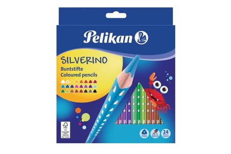 Pelikan, Pelikan Farbstifte Silverino D?nn, PELIKAN Buntstifte dünn Silverino 700665 24 Farben