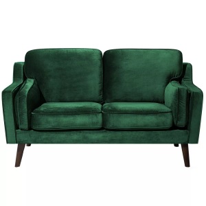 Beliani, Beliani 2-Sitzer Sofa Polsterbezug grün LOKKA, Beliani - 2 Sitzer Sofa aus Samtstoff Glamourös LOKKA, One Size, Ozeangrün