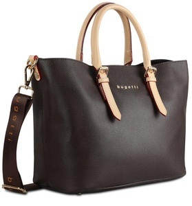 Bugatti, Bugatti - Leder-Shoppingtasche Ella M - Dunkelbraun, Bugatti - Shopper Ella M Dunkelbraun, für Damen, Braun, One Size