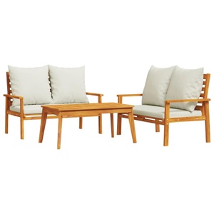 vidaXL, vidaXL 3-tlg. Garten-Lounge-Set mit Kissen Massivholz Akazie