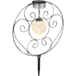 mutoni light, Solarleuchte Metall silber antik LED, Solarleuchte Metall silber antik LED