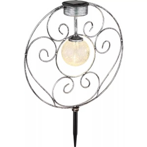 mutoni light, Solarleuchte Metall silber antik LED, Solarleuchte Metall silber antik LED
