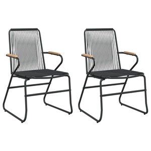 vidaXL, vidaXL Gartenstühle 2 Stk. Schwarz 58x59x85,5 cm PVC Rattan