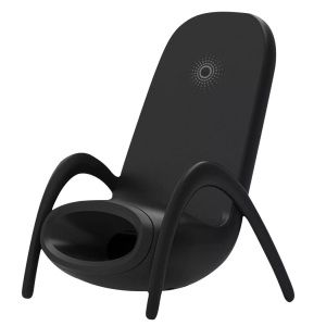 Avizar, Kabelloses QI-Ladegerät 15W Stuhl-Design, Avizar - Kabelloses QI-Ladegerät 15W Stuhl-Design, Schwarz, One Size