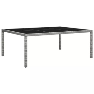 vidaXL, vidaXL Garten-Esstisch Grau 200x150x74 cm Poly Rattan, vidaXL Garten-Esstisch Grau 200x150x74 cm Poly Rattan